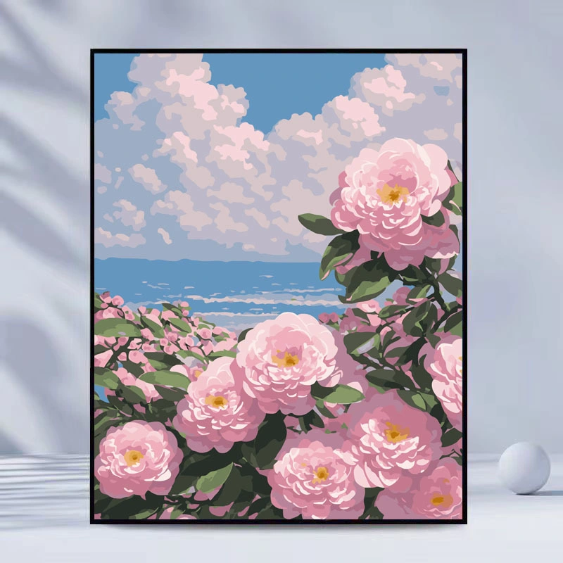 Digital Oil Painting DIY Simple Rose Flower Living Room Decoration Painting Sunset Rose Wholesale