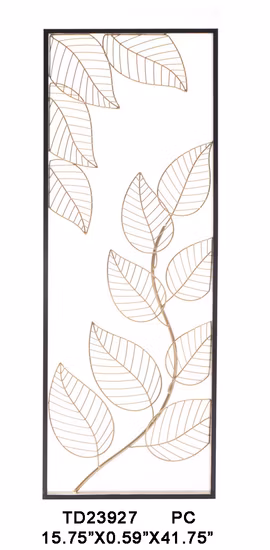 Легкий роскошный пейзажный декор стен 3D-золотой металлический настенный рисунок со светом